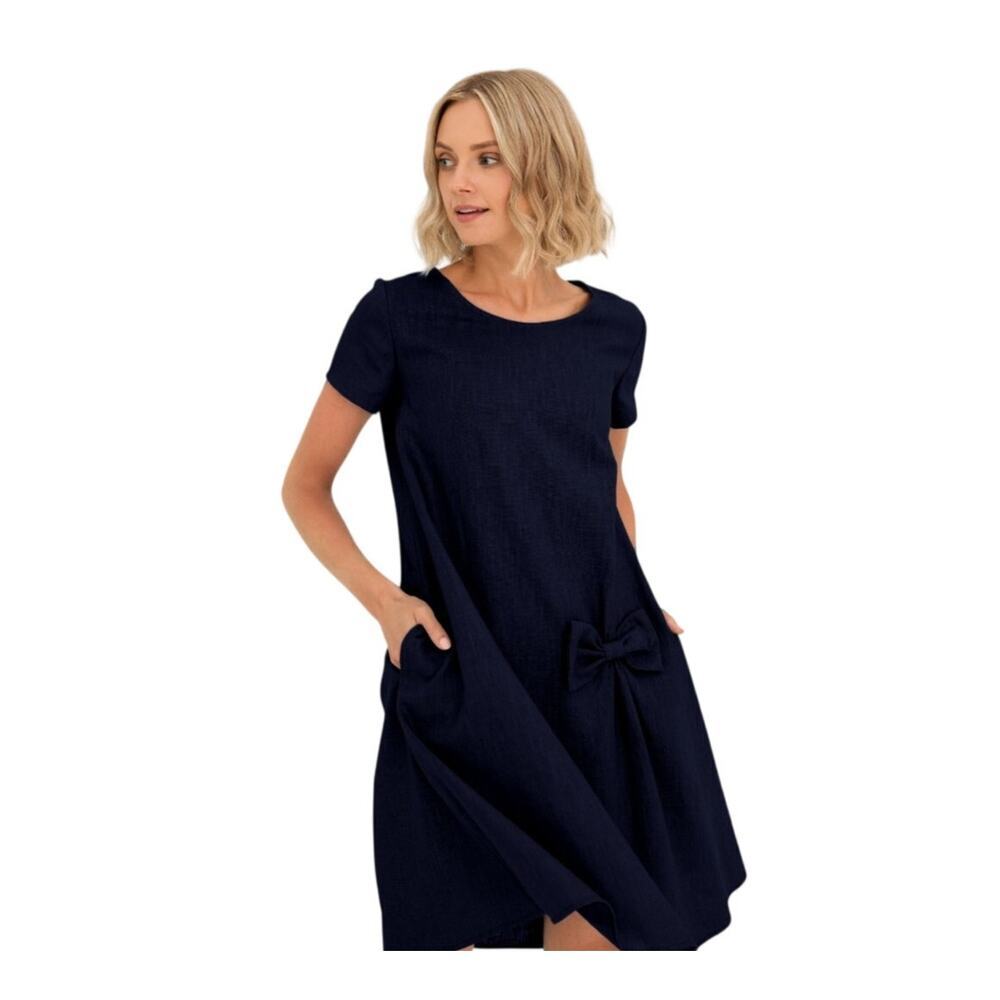 LeMuse Minimalist Black Dress Size Large Short Sleeve Pre Loved